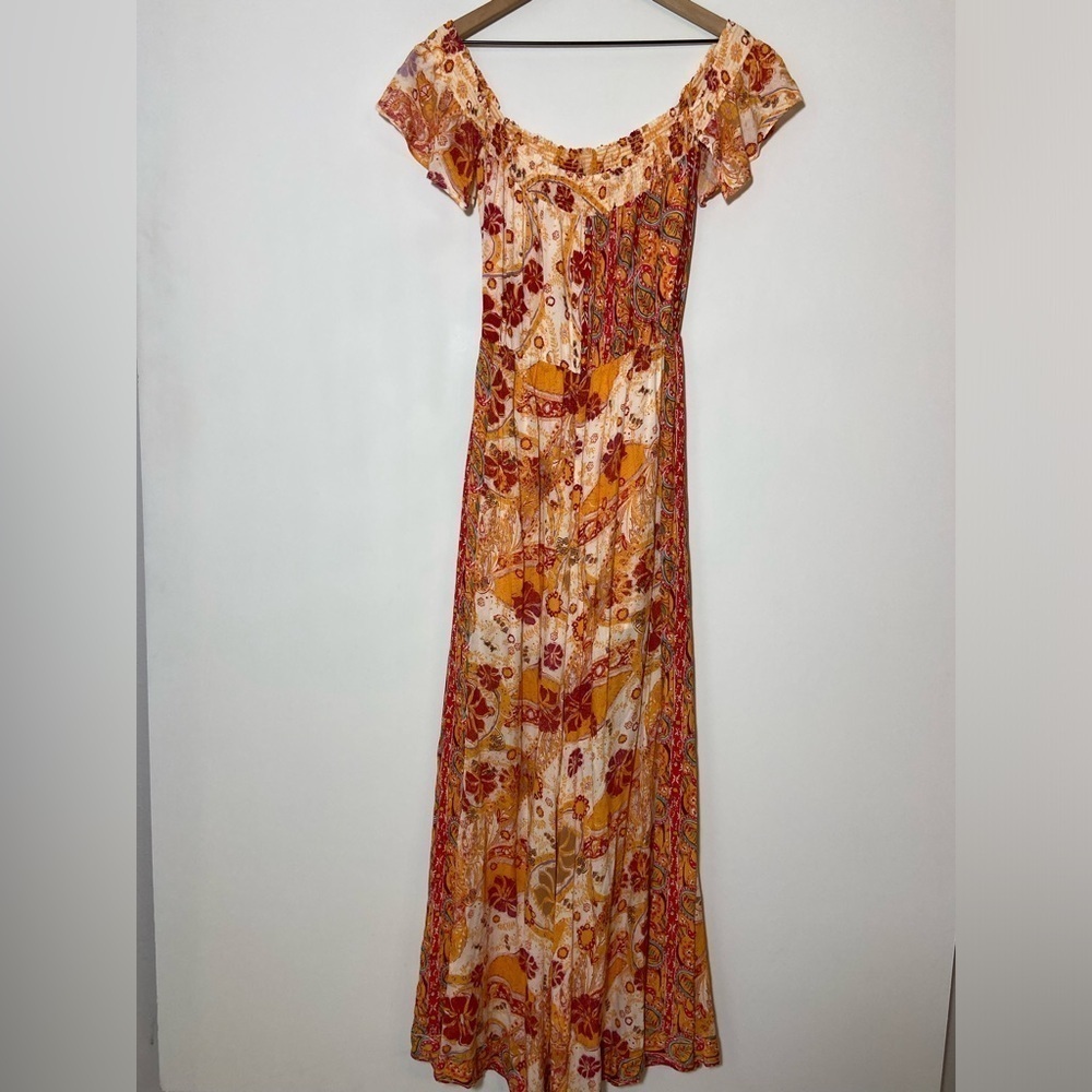Free People Carmen Jumpsuit Off Shoulder Floral Wide Leg Size S - Picture 14 of 16